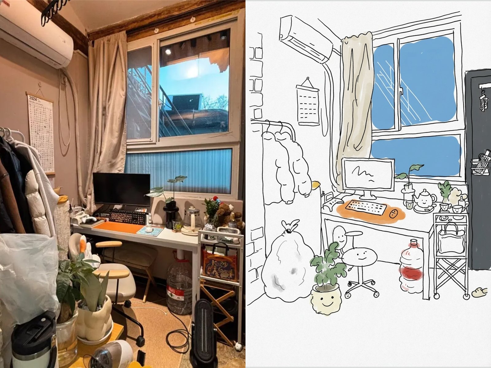 わたしのざつな日々：写真とAIスタンプの比較